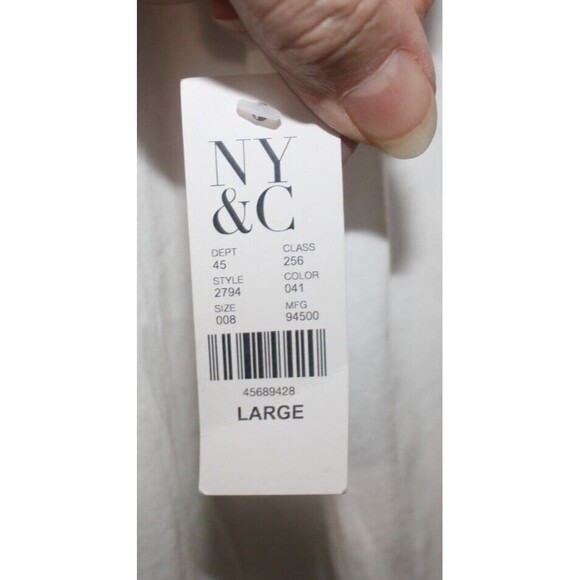 NY&C White T-Shirt Sz L Graphics "Champagne For Breakfast" SS Summer Beach NWT - Picture 4 of 7
